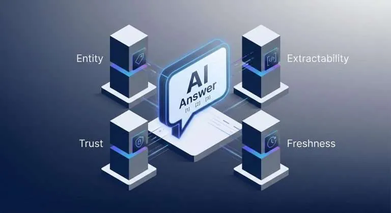 Entity clarity extractability trust and freshness framework for AI answers