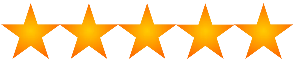 Five star rating graphic representing customer reviews