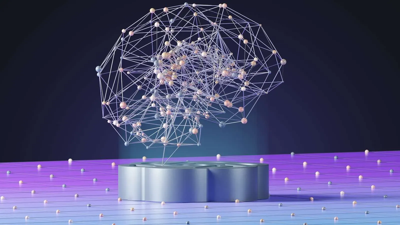 Abstract AI network showing how content signals connect across search systems